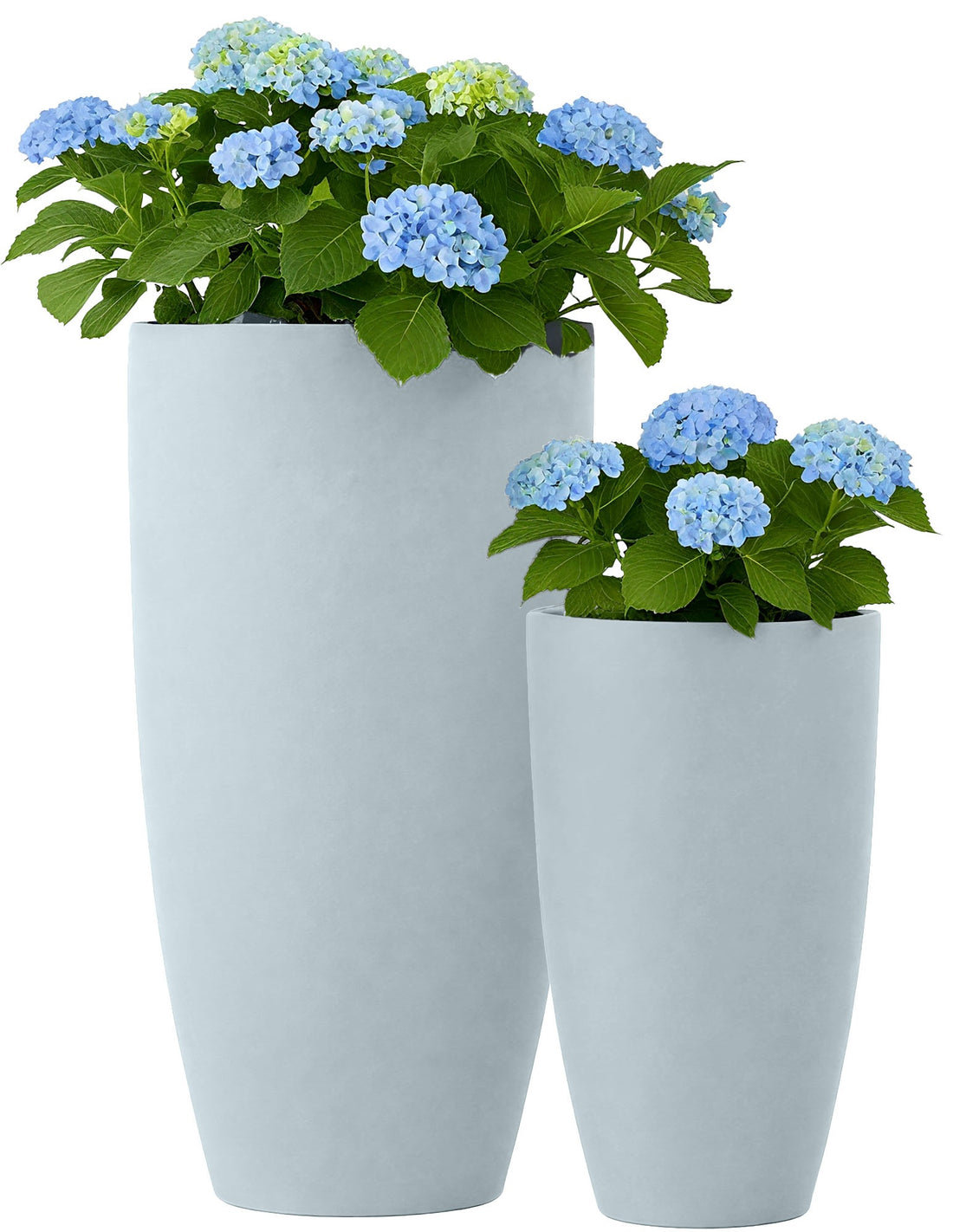 2-delige Fiberclay Plantenbakken Set - Vezelklei - Weer- & Vorstbestendig Kleur grijs