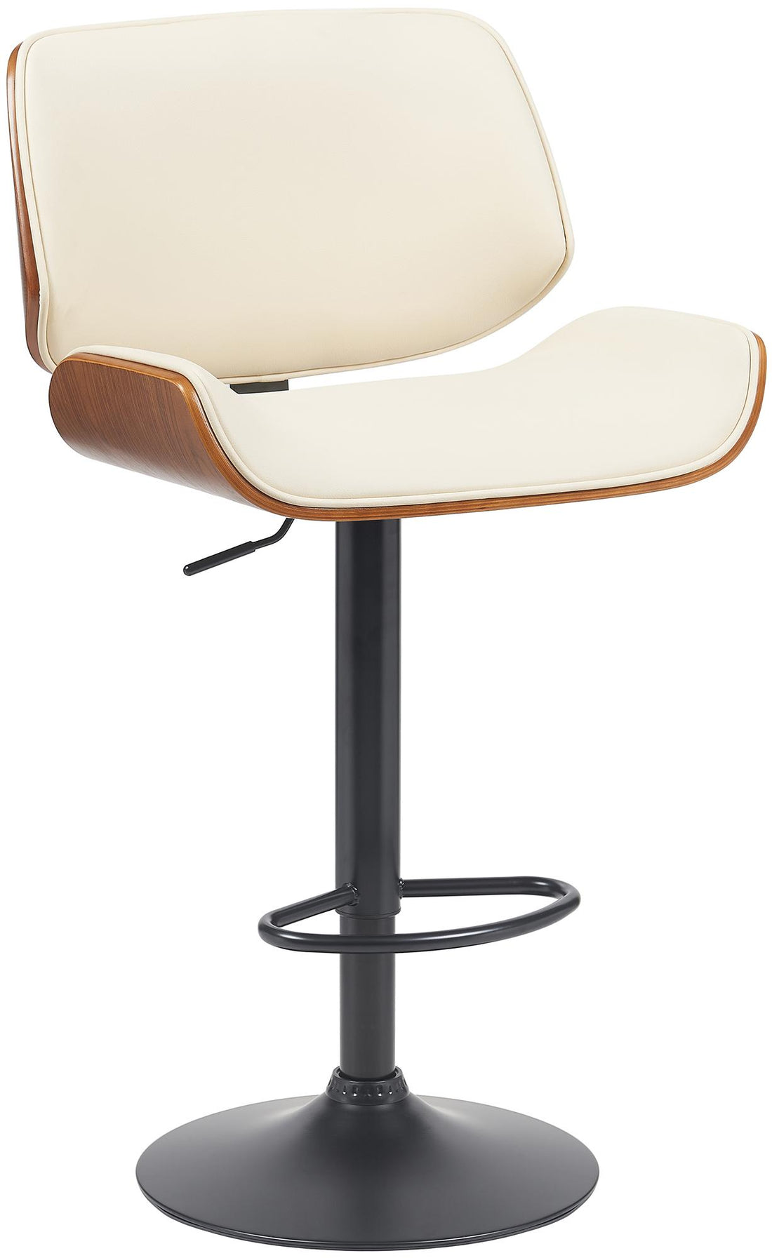 Barkruk - Kruk - Kunstleer & Ergonomisch Comfort - Verstelbaar & Draaibaar 360° Kleur walnoot/crème