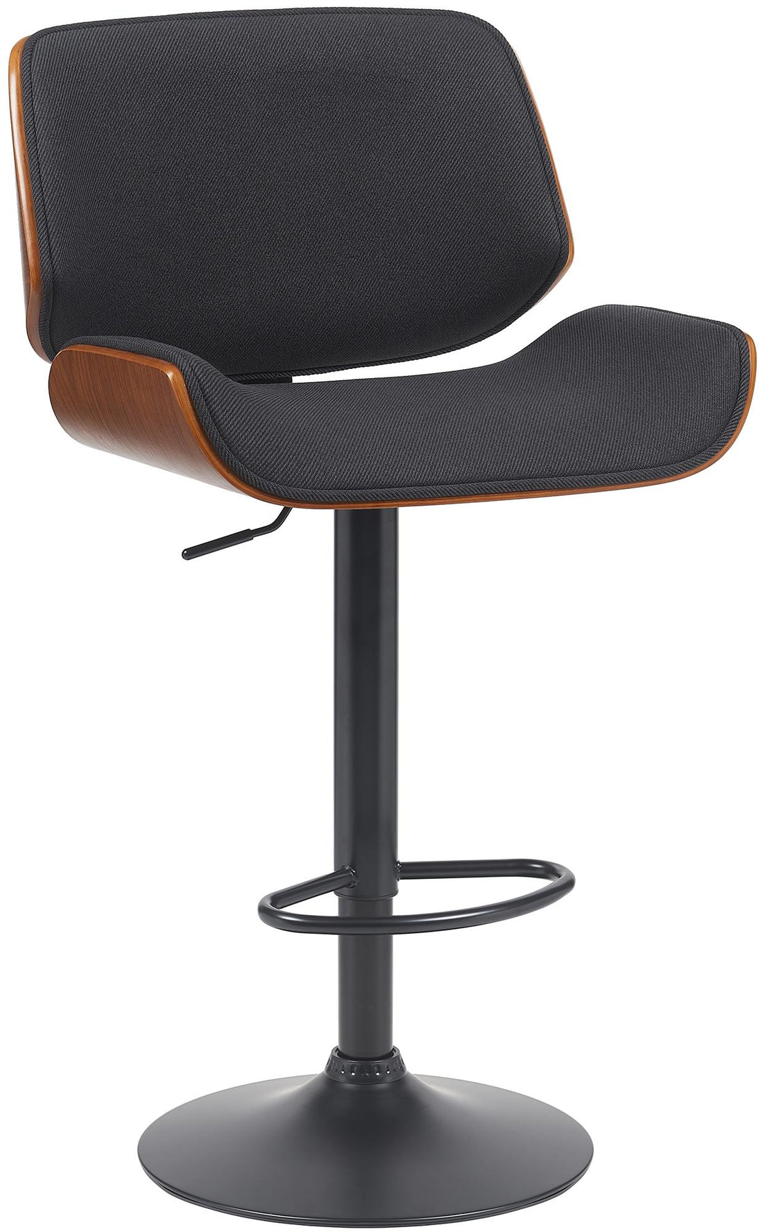 Barkruk - Hoge Kruk - Ergonomisch Comfort - Draaibare Zit, Verstelbare Hoogte Kleur walnoot/zwart