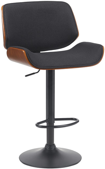 Barkruk - Hoge Kruk - Ergonomisch Comfort - Draaibare Zit, Verstelbare Hoogte Kleur walnoot/zwart