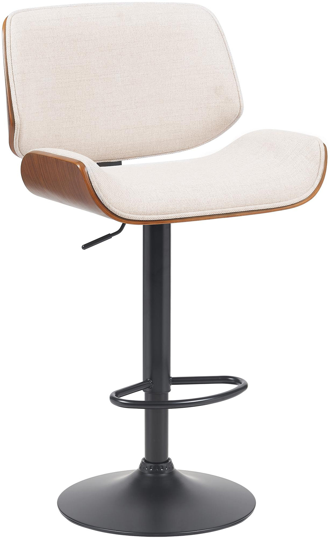 Barkruk Walnoot Design - Kruk - In Hoogte Verstelbaar, 360° Draaibaar Comfort Kleur walnoot/crème
