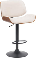 Barkruk Walnoot Design - Kruk - In Hoogte Verstelbaar, 360° Draaibaar Comfort Kleur walnoot/crème