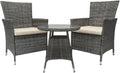 3-delige Loungeset Tuinset – Balkonset – Comfortabele kussens – Moderne grijs gevlekte look Kleur gemêleerd grijs