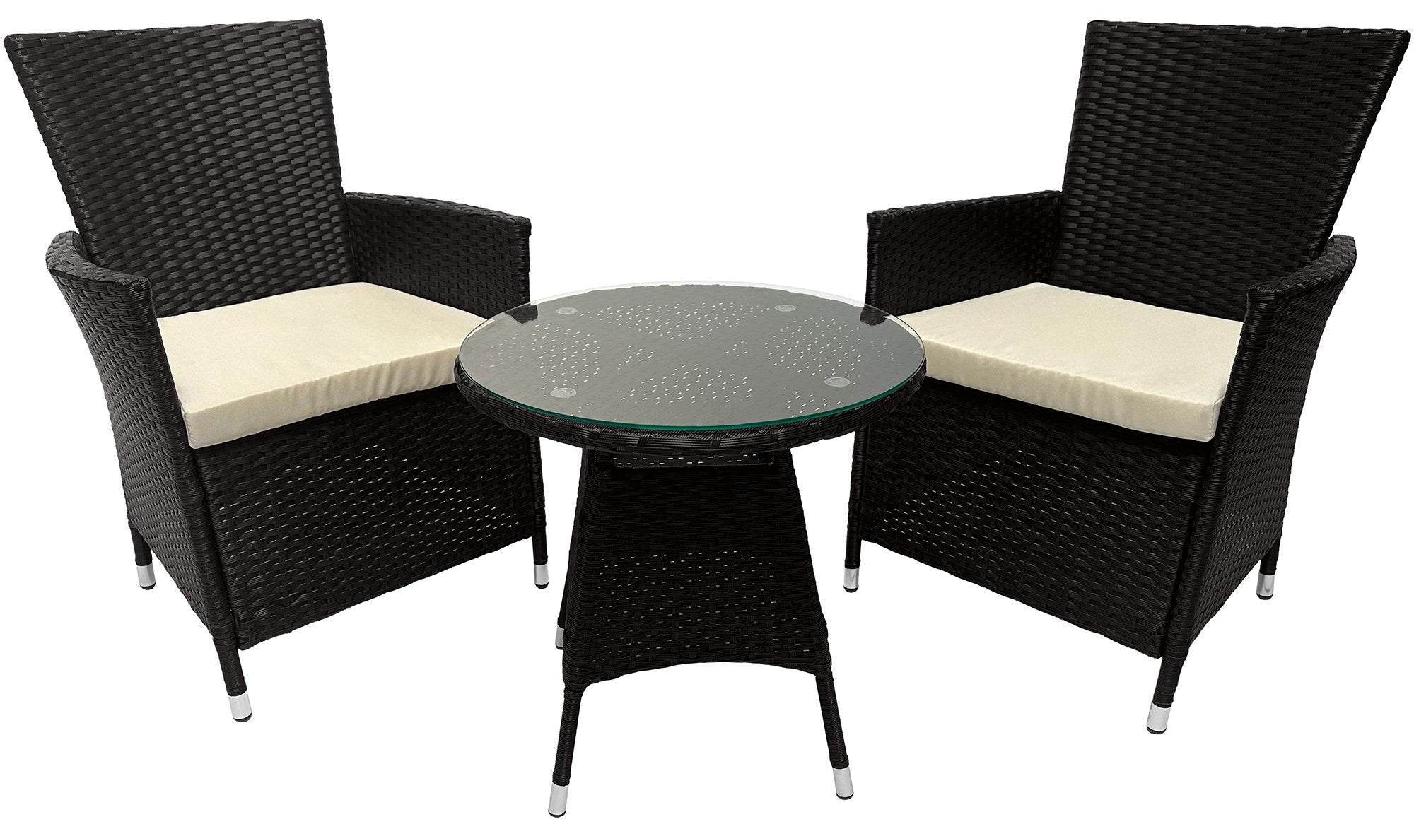 3-delige Loungeset Buiten, Tuinset, Comfortabele Kussens, Duurzaam PE-Rotan, Moderne Look Kleur donkerbruin