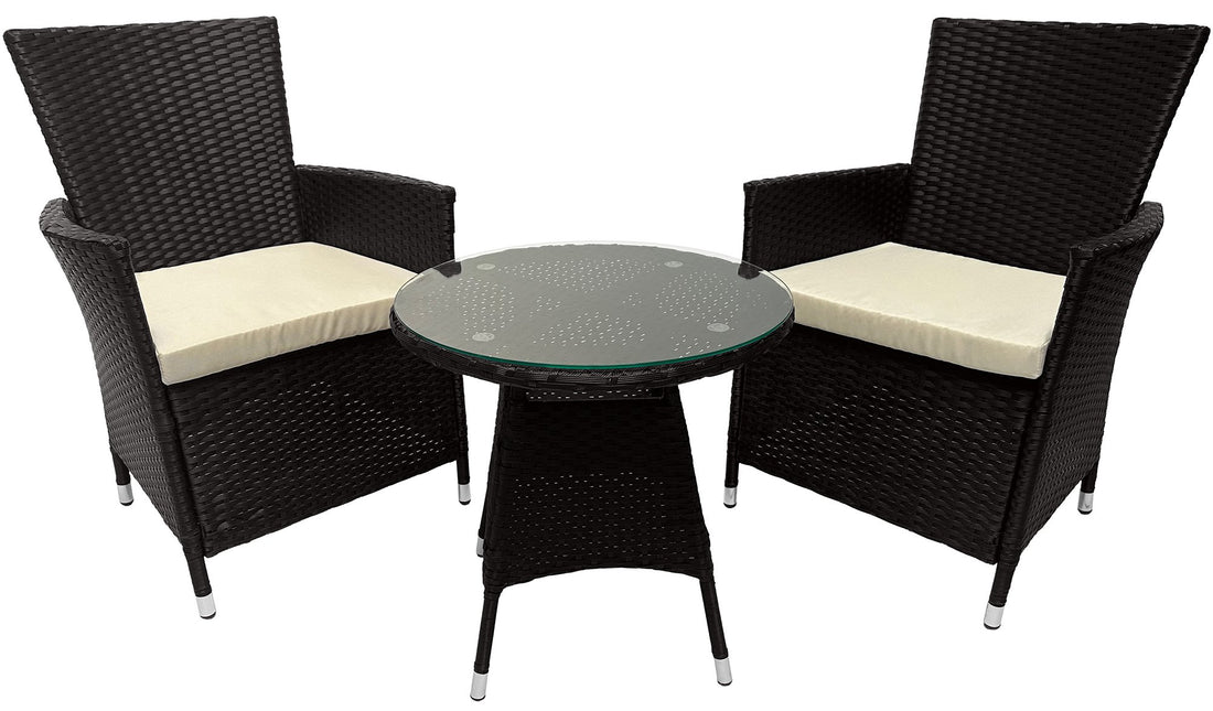 3-delige Loungeset Buiten, Tuinset, Comfortabele Kussens, Duurzaam PE-Rotan, Moderne Look Kleur donkerbruin