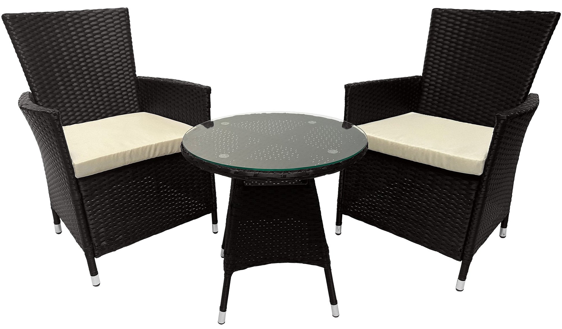 3-delige Loungeset Buiten, Tuinset, Comfortabele Kussens, Duurzaam PE-Rotan, Moderne Look Kleur donkerbruin
