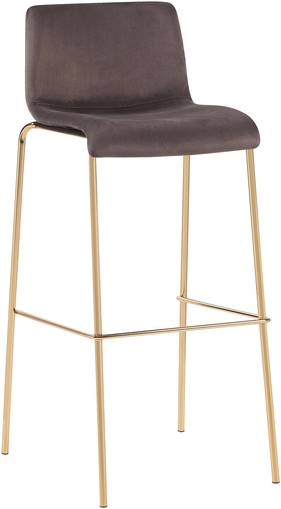 Barkruk Velvet Zitting - Hoge Kruk - Comfort & Elegantie in Goudkleurig Onderstel Kleur bruin