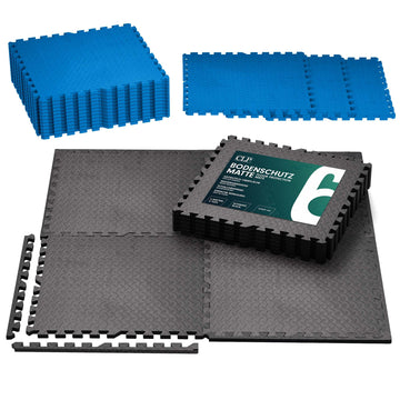 Set Fitnessmatten 60x60 cm - Vloerbeschermers, Antislip - Schokabsorberend & Geluiddempend Kleur zwart