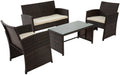 4-delige loungeset tuin – Loungeset vlechtwerk – UV-bestendig, comfortabel en onderhoudsvriendelijk Kleur bruin