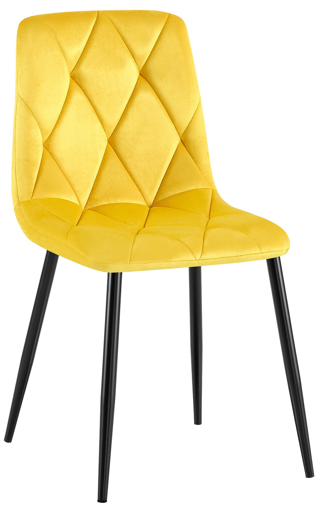 Fluwelen Eetkamerstoel - Gestoffeerde Comfortstoel - Onderhoudsvriendelijk Design Kleur geel