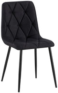 Eetkamerstoel, Velvet Bekleding - Moderne Tijdloze Look, Comfortabel en Onderhoudsvriendelijk Kleur zwart