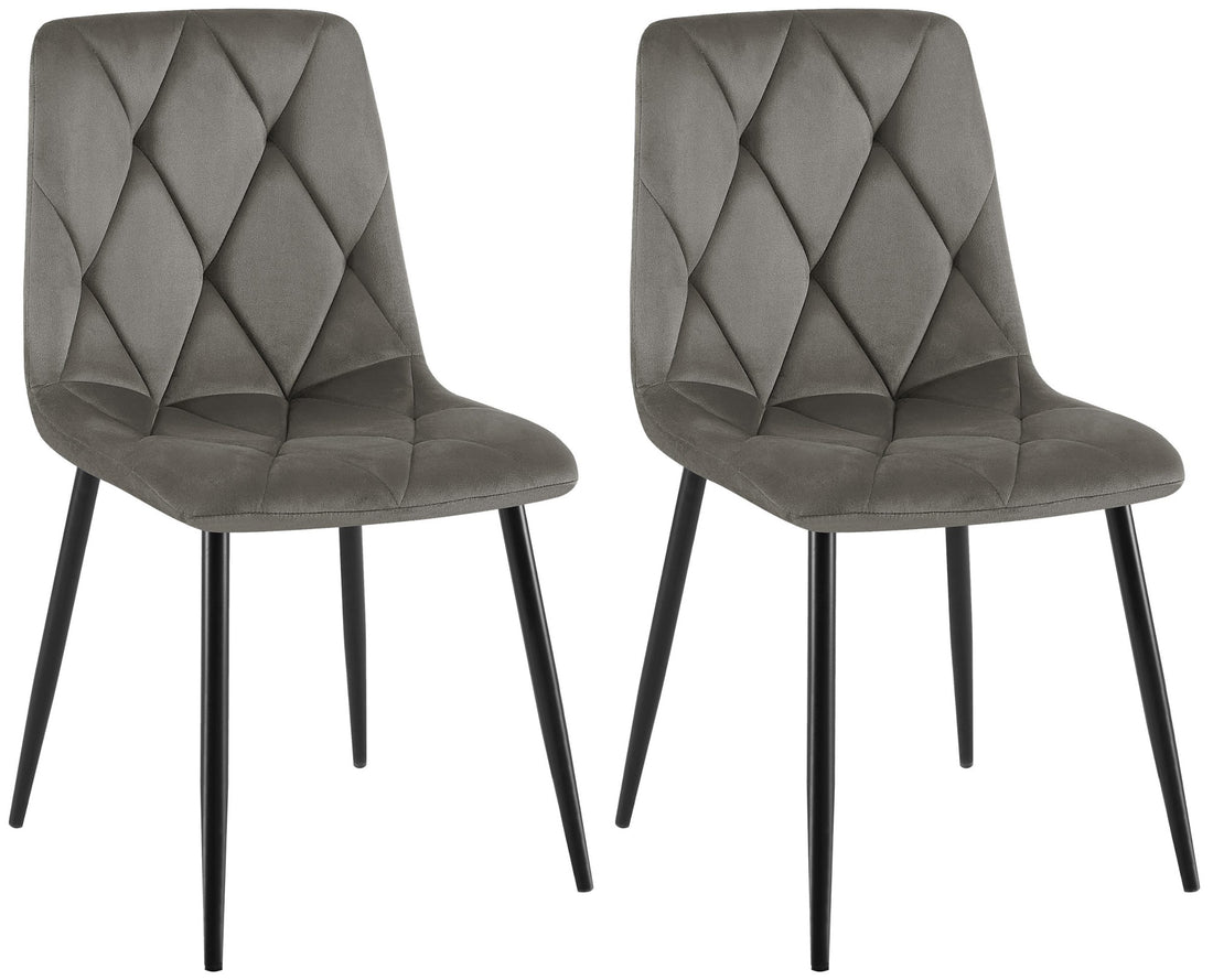 2-delige set Fluwelen Eettafelstoelen - Tijdloos Design, Hoog Zitcomfort Kleur crème