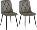 2-delige set Fluwelen Eettafelstoelen - Tijdloos Design, Hoog Zitcomfort Kleur antraciet