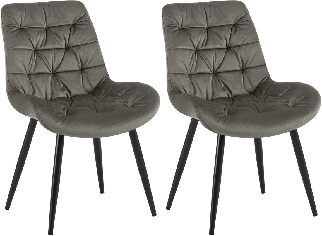 2-delige set Eetkamerstoelen - Fluwelen Stoelen - Hoog Zitcomfort Kleur donkerblauw