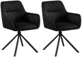 2-delige Set Stoffen Stoelen - Fauteuilstoel - 180° Draaisysteem Kleur zwart