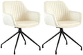 2-delige set Eetkamerstoelen - Kuipstoelen - Luxe zitcomfort en draaifunctie Kleur crème Materiaal zacht