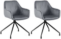 2-delige set Eetkamerstoelen - Kuipstoelen - Luxe zitcomfort en draaifunctie Kleur donkergrijs Materiaal zacht