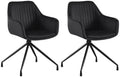 2-delige set Eetkamerstoelen - Kuipstoelen - Luxe zitcomfort en draaifunctie Kleur zwart Materiaal zacht