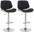 2-delige set Barkrukken - Hoge Stoelen - In Hoogte Verstelbaar & Draaibaar Kleur natuur/schwarz Onderstel Kleur chroom