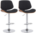 2-delige set Barkrukken - Hoge Stoelen - In Hoogte Verstelbaar & Draaibaar Kleur walnoot/zwart Onderstel Kleur chroom