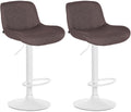 2-delige set Witte Barkrukken - Barstoelen - Hoog zitcomfort Kleur donkerbruin Materiaal Stof