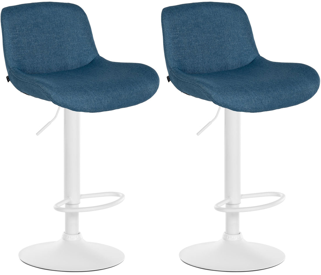 2-delige set Witte Barkrukken - Barstoelen - Hoog zitcomfort Kleur donkerbruin Materiaal Stof