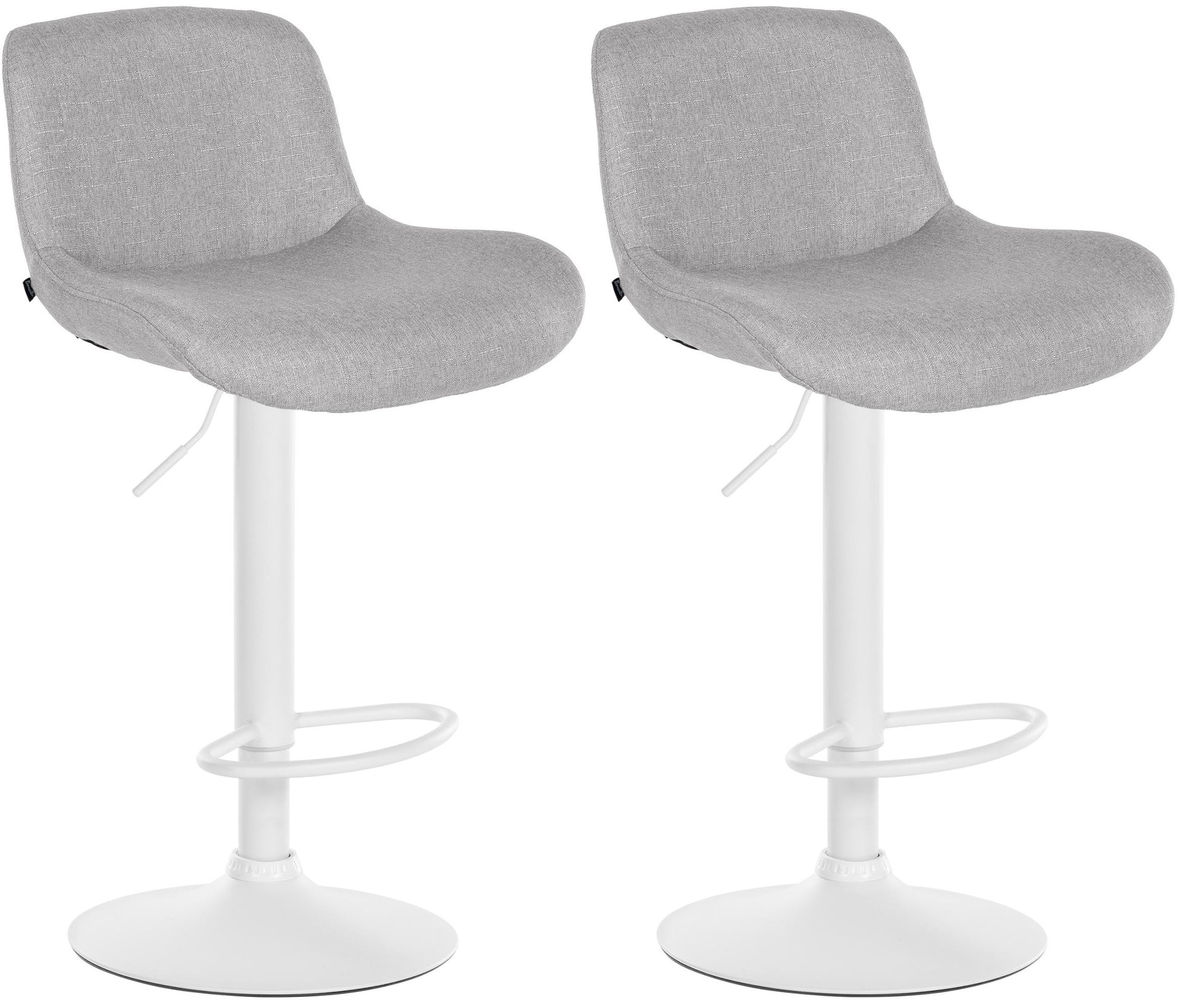 2-delige set Witte Barkrukken - Barstoelen - Hoog zitcomfort Kleur lichtgrijs Materiaal Stof