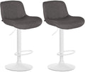 2-delige set Witte Barkrukken - Barstoelen - Hoog zitcomfort Kleur donkergrijs Materiaal Stof