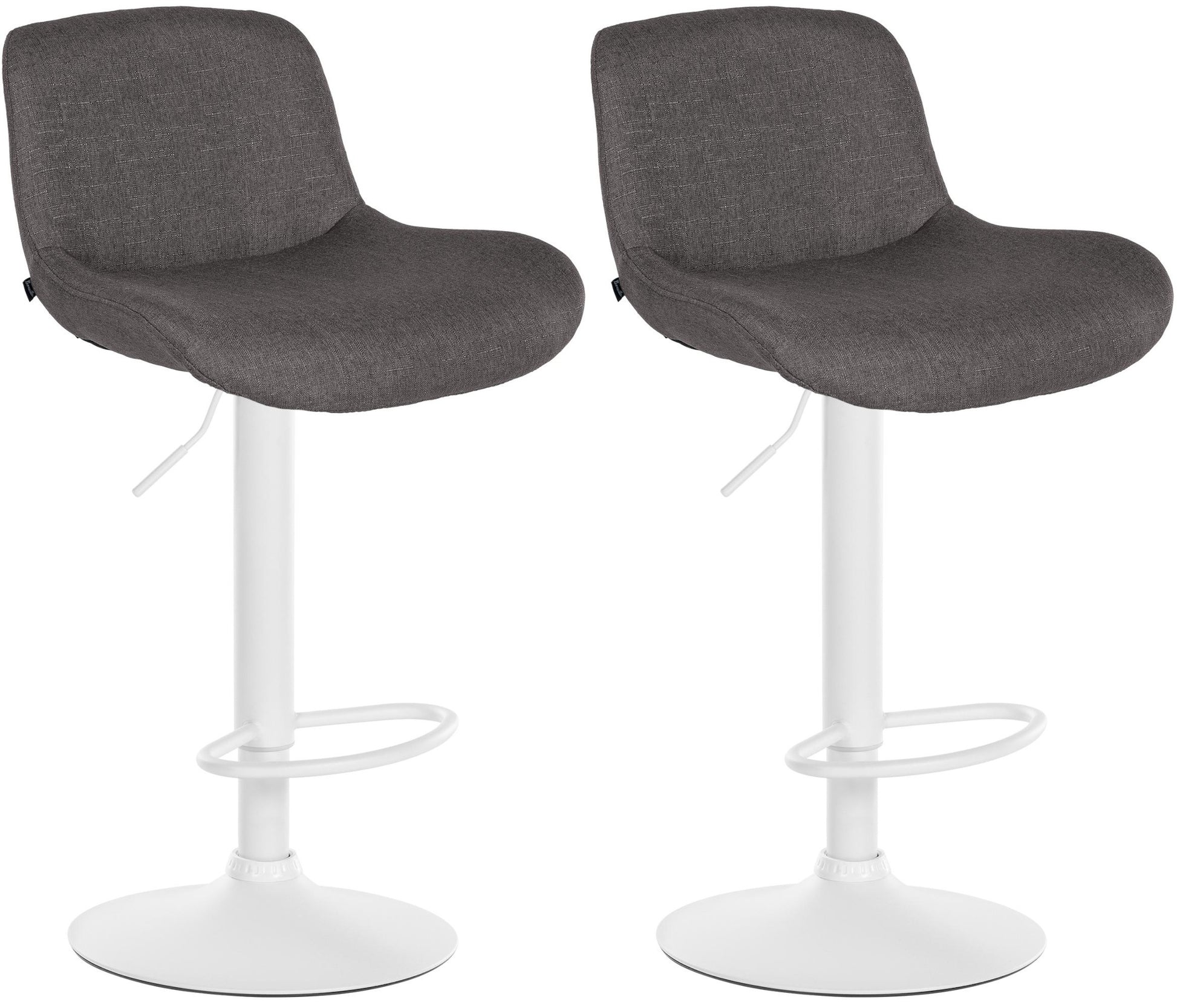 2-delige set Witte Barkrukken - Barstoelen - Hoog zitcomfort Kleur donkergrijs Materiaal Stof