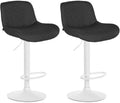 2-delige set Witte Barkrukken - Barstoelen - Hoog zitcomfort Kleur zwart Materiaal Stof