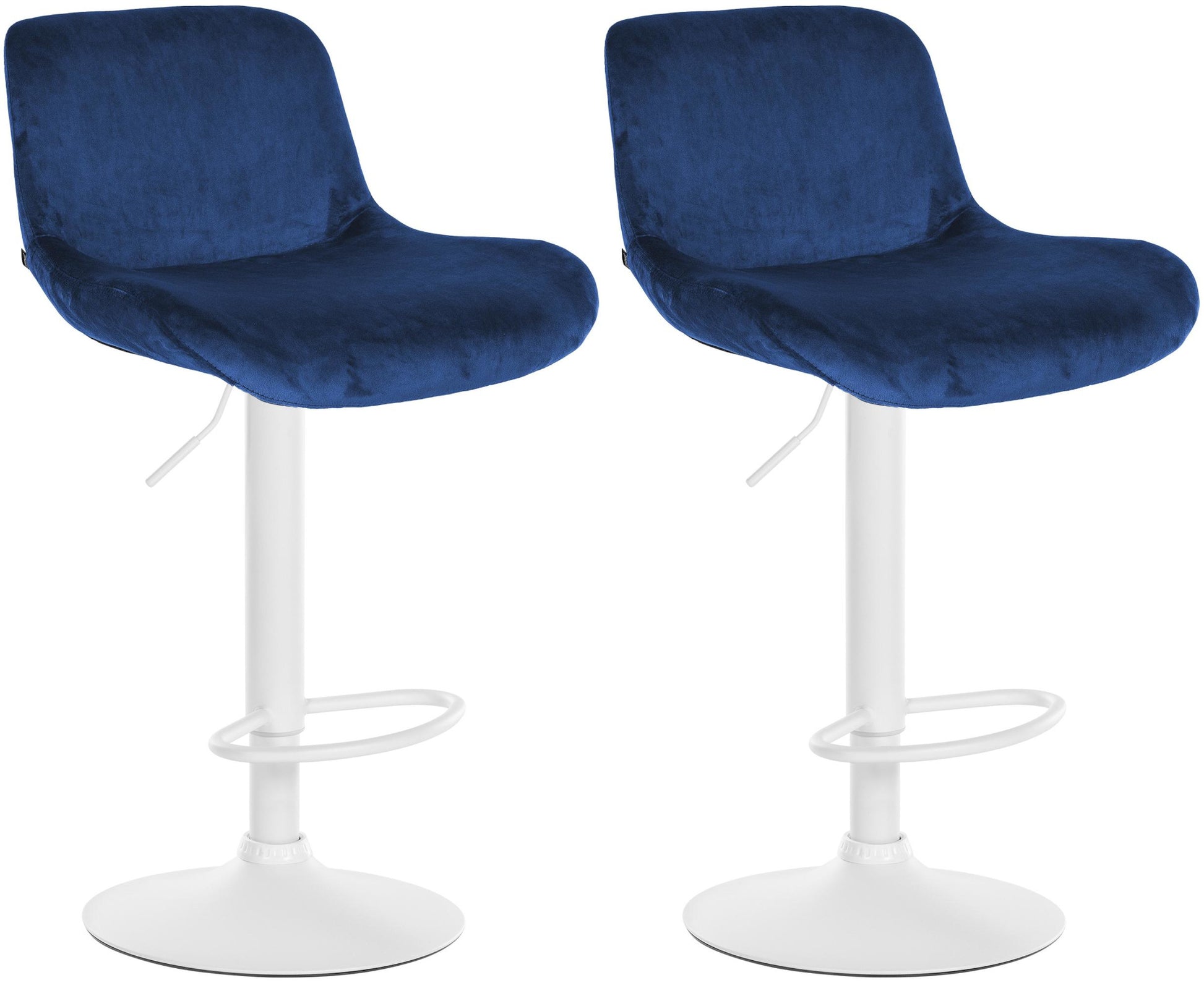 2-delige set Witte Barkrukken - Barstoelen - Hoog zitcomfort Kleur blauw Materiaal zacht