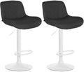 2-delige set Witte Barkrukken - Barstoelen - Hoog zitcomfort Kleur zwart Materiaal zacht