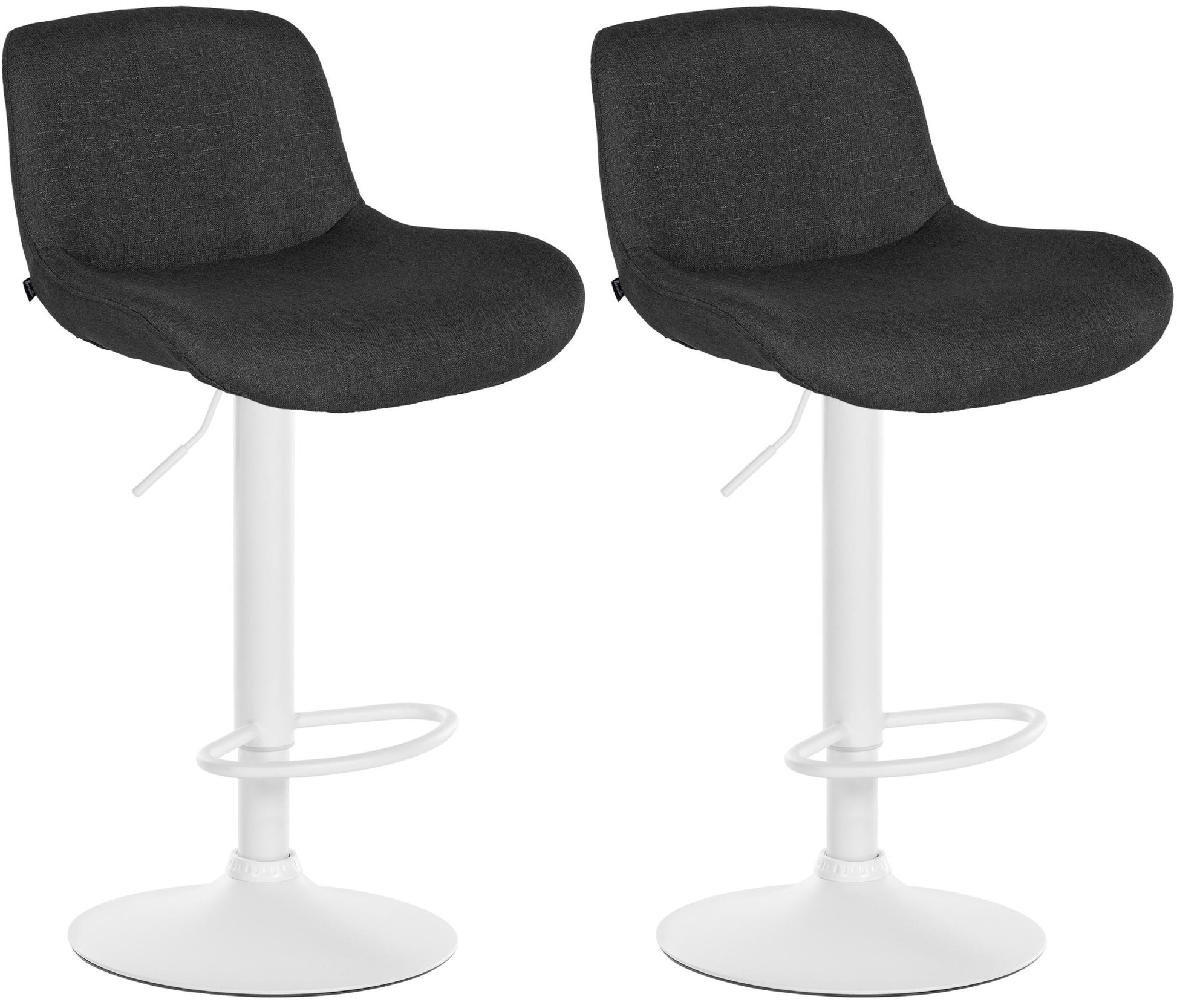 2-delige set Witte Barkrukken - Barstoelen - Hoog zitcomfort Kleur zwart Materiaal zacht