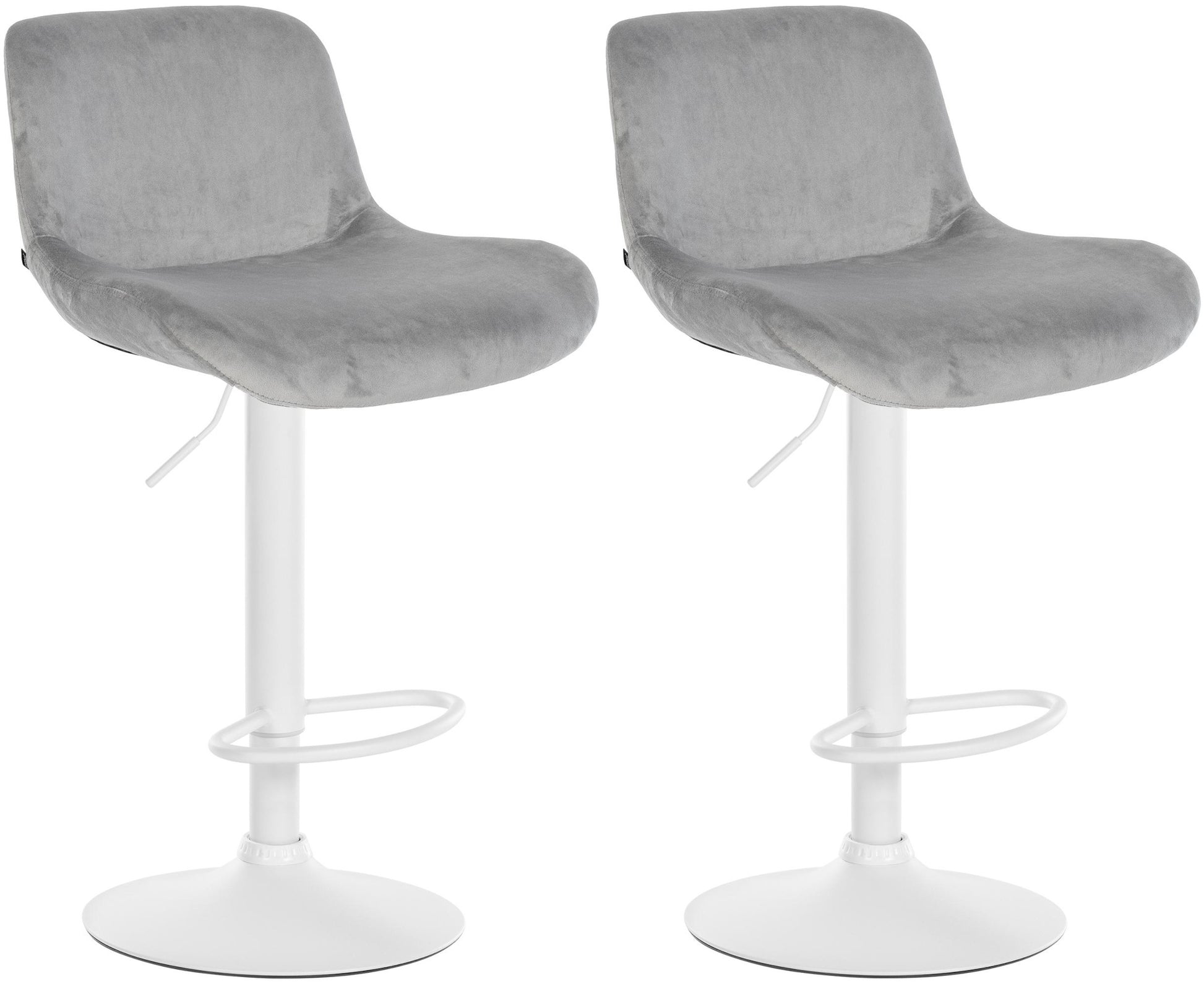 2-delige set Witte Barkrukken - Barstoelen - Hoog zitcomfort Kleur grijs Materiaal zacht