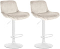 2-delige set Witte Barkrukken - Barstoelen - Hoog zitcomfort Kleur crème Materiaal zacht