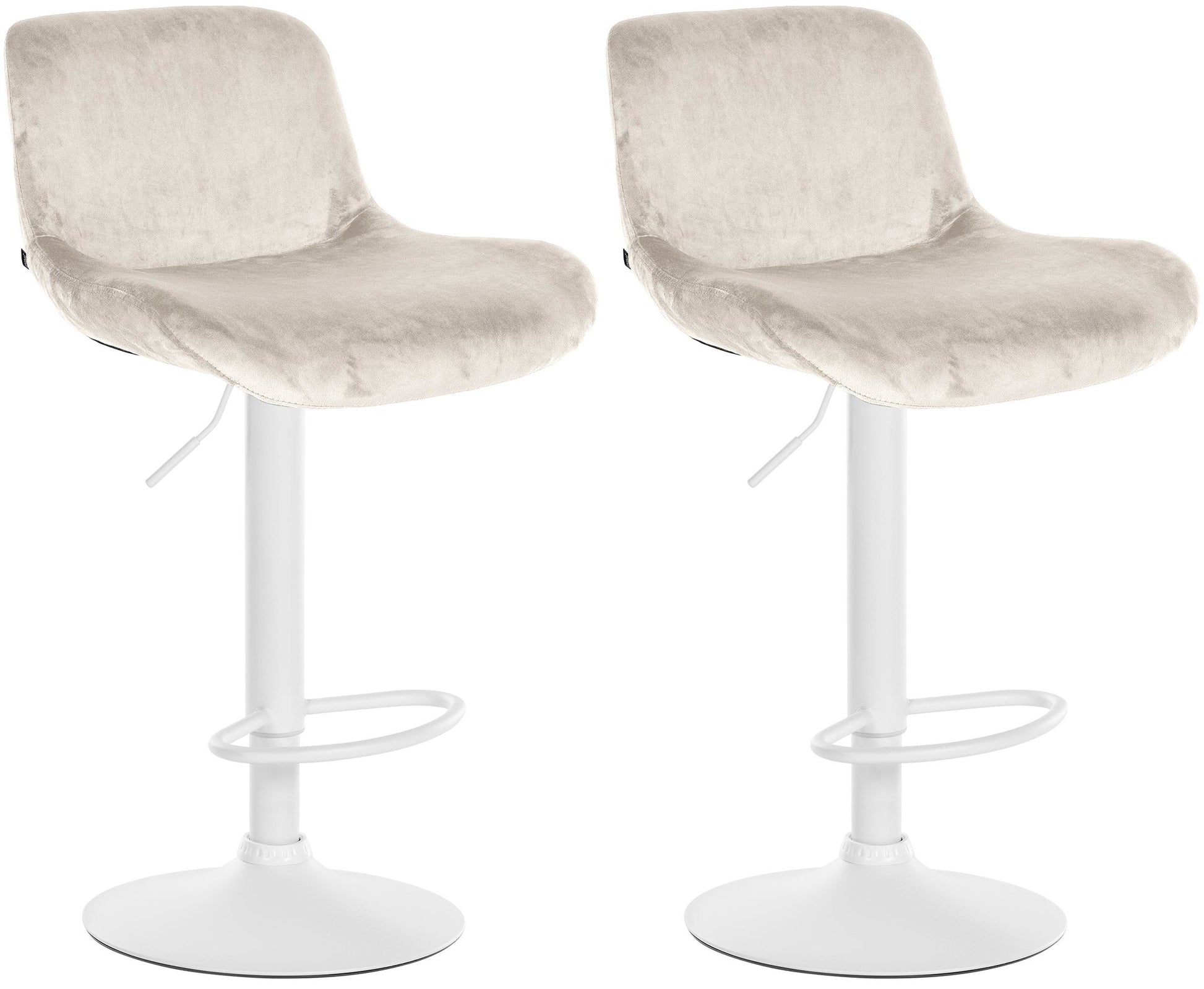 2-delige set Witte Barkrukken - Barstoelen - Hoog zitcomfort Kleur crème Materiaal zacht