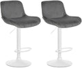 2-delige set Witte Barkrukken - Barstoelen - Hoog zitcomfort Kleur donkergrijs Materiaal zacht