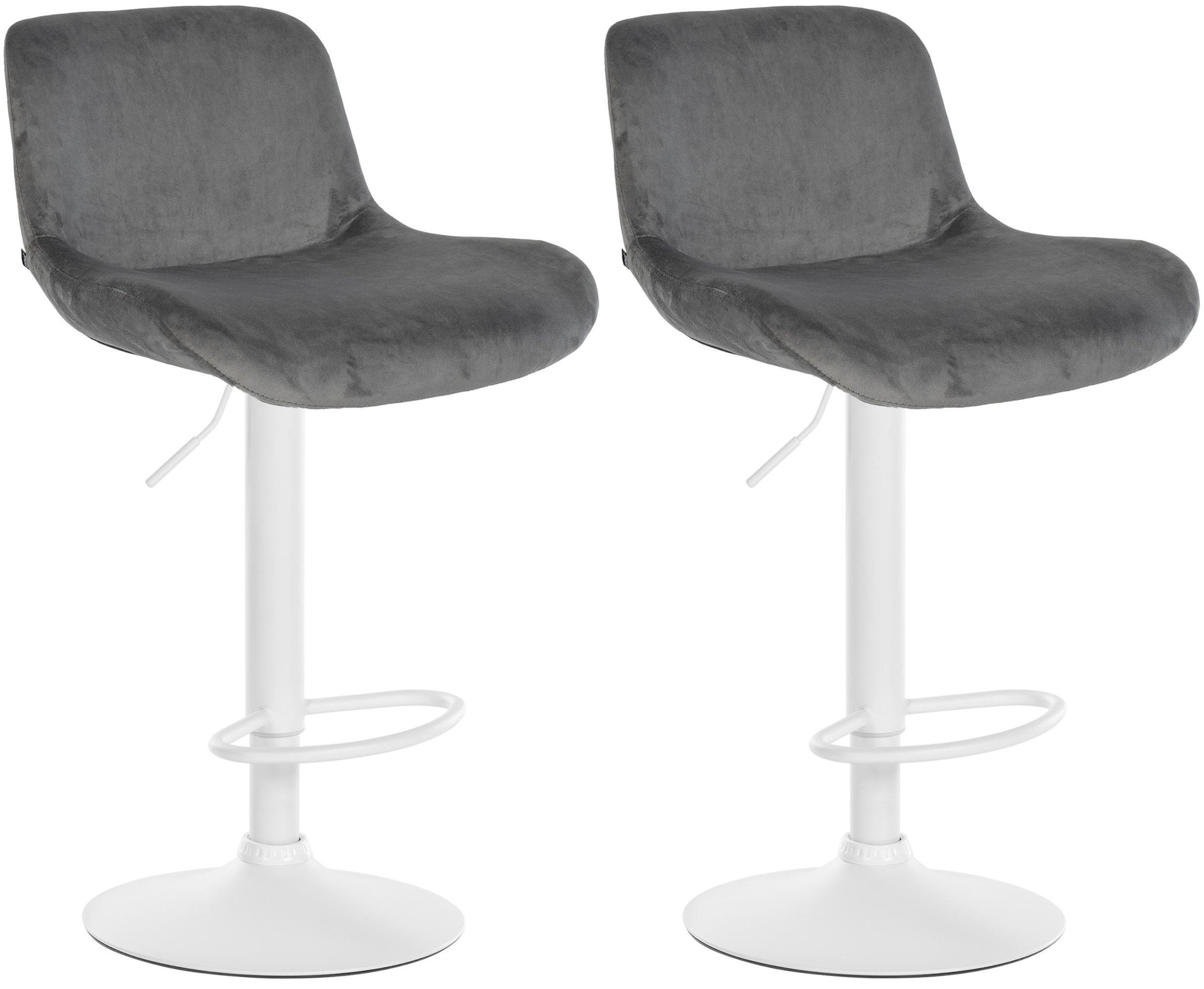 2-delige set Witte Barkrukken - Barstoelen - Hoog zitcomfort Kleur donkergrijs Materiaal zacht