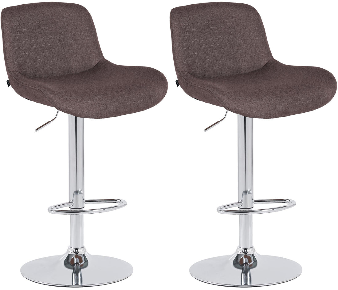 Set van 2 Moderne Barkrukken - Chique Design - 360° Draaibaar, Hoogte Verstelbaar Kleur donkerbruin