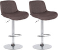 Set van 2 Moderne Barkrukken - Chique Design - 360° Draaibaar, Hoogte Verstelbaar Kleur donkerbruin