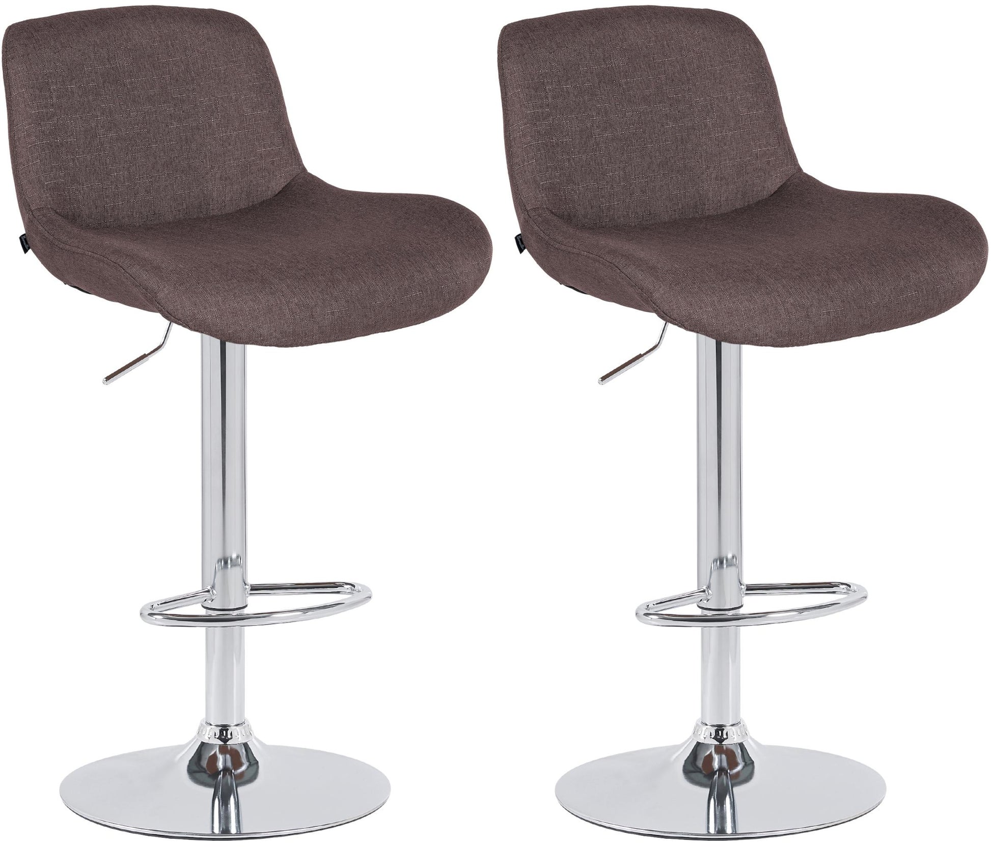 Set van 2 Moderne Barkrukken - Chique Design - 360° Draaibaar, Hoogte Verstelbaar Kleur donkerbruin