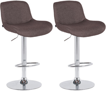 Set van 2 Moderne Barkrukken - Chique Design - 360° Draaibaar, Hoogte Verstelbaar Kleur donkerbruin