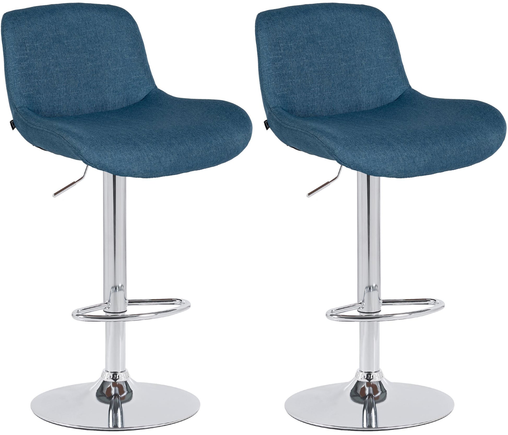 2-delige Set Barkrukken - Barstoelen - Verstelbare Hoogte en 360° Rotatie Kleur blauw