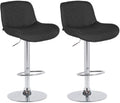 Set van 2 Moderne Barkrukken - Verstelbare Krukken, Uitstekend Zitcomfort, Chroom Look Kleur zwart
