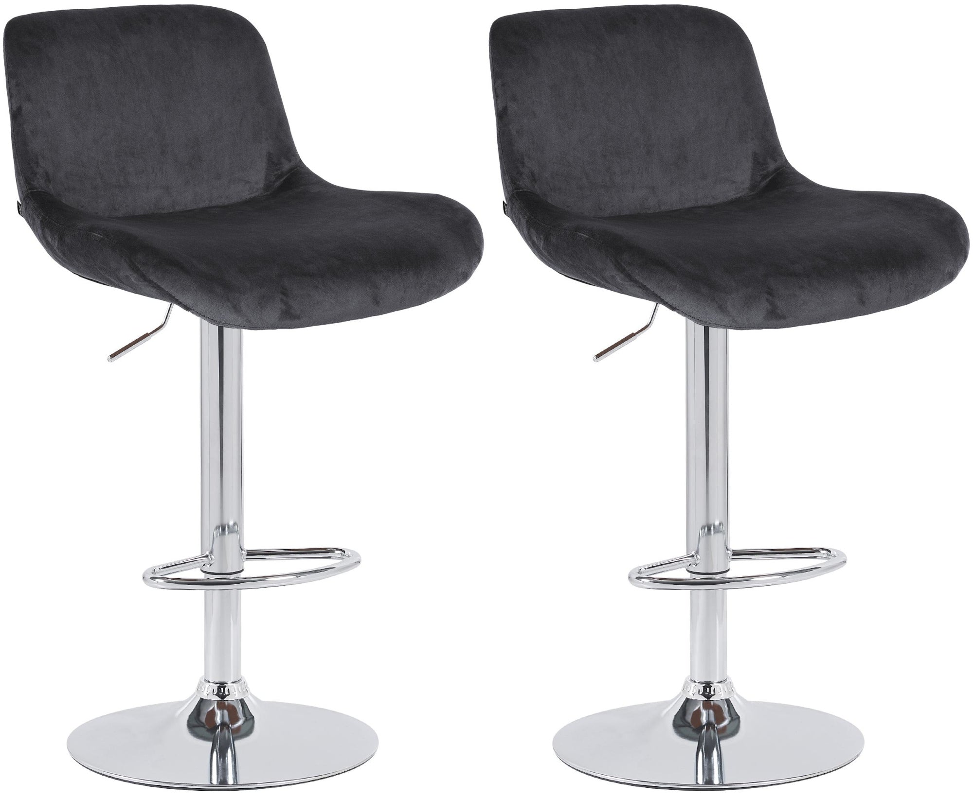 Set van 2 Chroom Barkrukken - Elegante Barstoelen, Uitstekend Zitcomfort Kleur zwart
