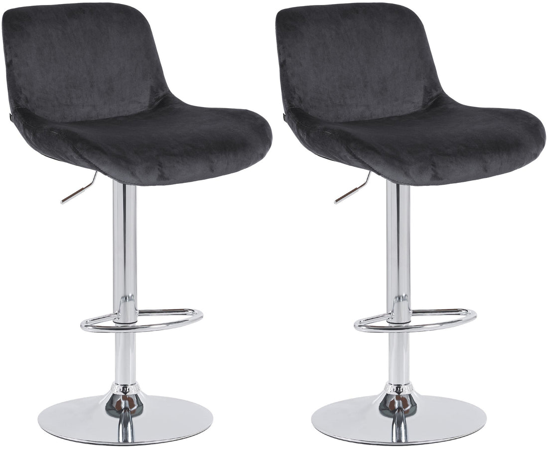 Set van 2 Chroom Barkrukken - Elegante Barstoelen, Uitstekend Zitcomfort Kleur zwart