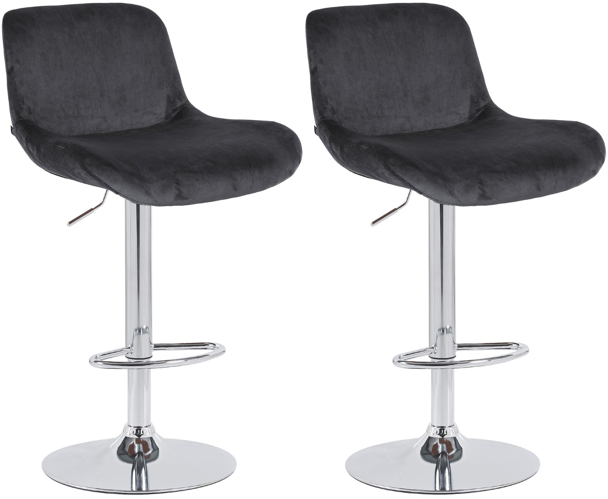Set van 2 Chroom Barkrukken - Elegante Barstoelen, Uitstekend Zitcomfort Kleur zwart