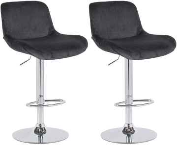 Set van 2 Chroom Barkrukken - Elegante Barstoelen, Uitstekend Zitcomfort Kleur zwart