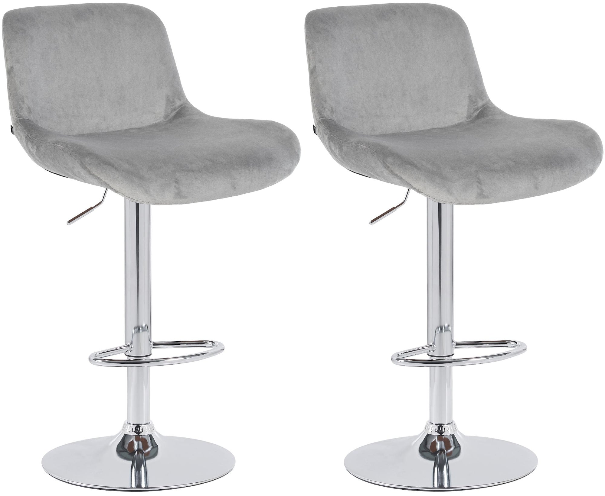 2-delige set Moderne Barkrukken - Chroom - Ergonomisch Design voor Optimaal Zitcomfort Kleur grijs