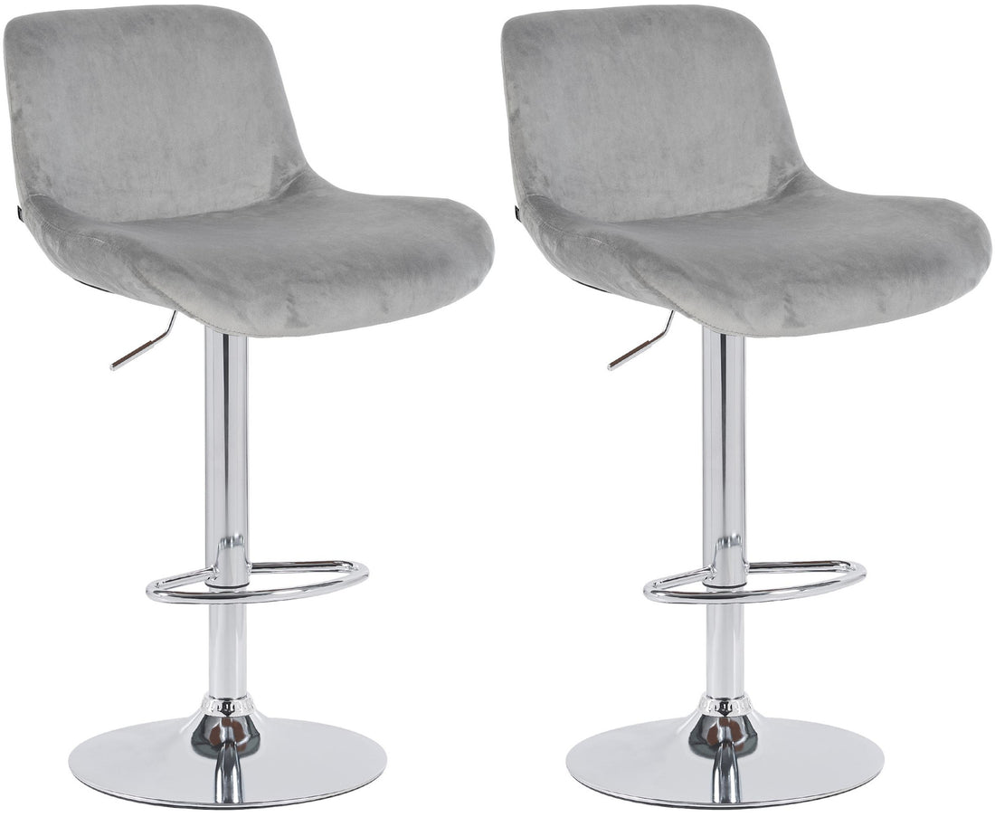 2-delige set Moderne Barkrukken - Chroom - Ergonomisch Design voor Optimaal Zitcomfort Kleur grijs